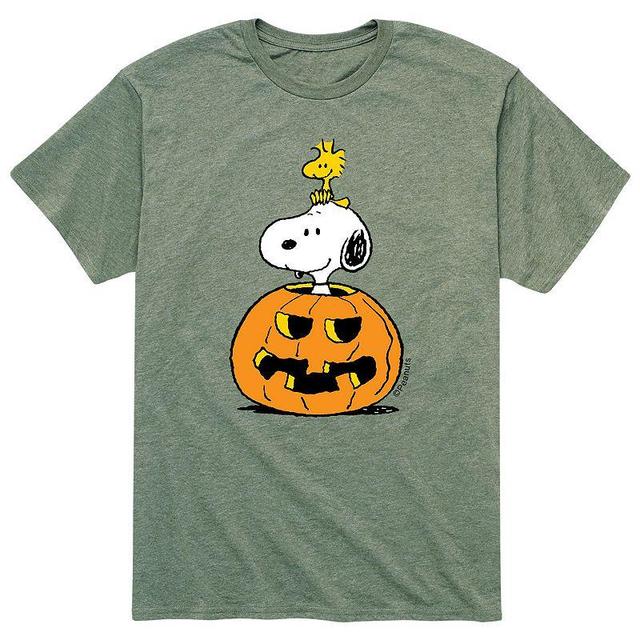 Big & Tall Peanuts Snoopy Pumpkin Tee, Mens Med Blue Product Image