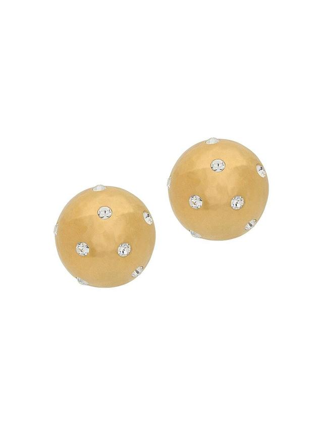 Womens Rhinestone Dome Earrings In Metal Product Image