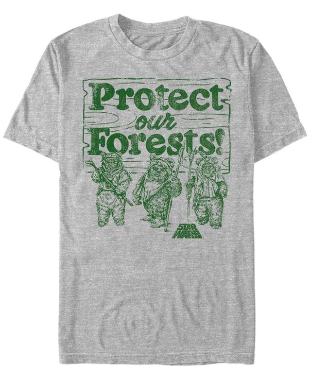 Mens Star Wars Ewoks Protect Our Forests Camp Tee Athletic Grey Product Image