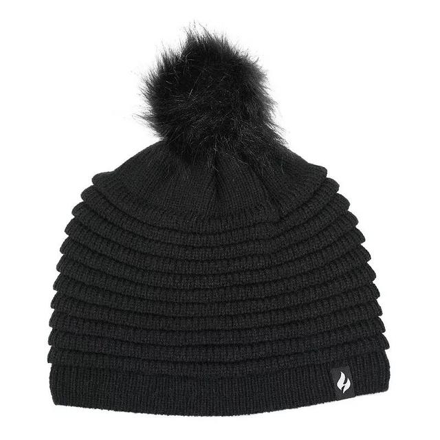 Womens Heat Holders Heatweaver Rib Knit Pom Pom Hat Product Image