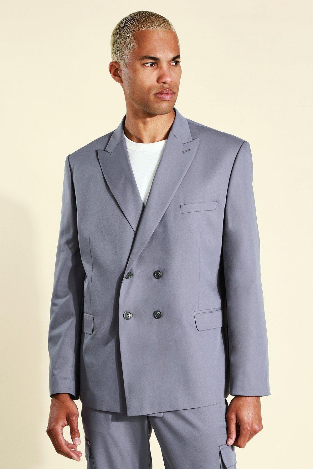 Oversized Double Breasted Suit Jacket | boohooMAN USA Product Image