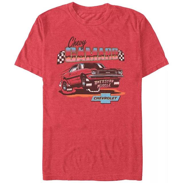 Mens Chevrolet Chevy Camaro American Muscle Graphic Tee Red Grey Product Image