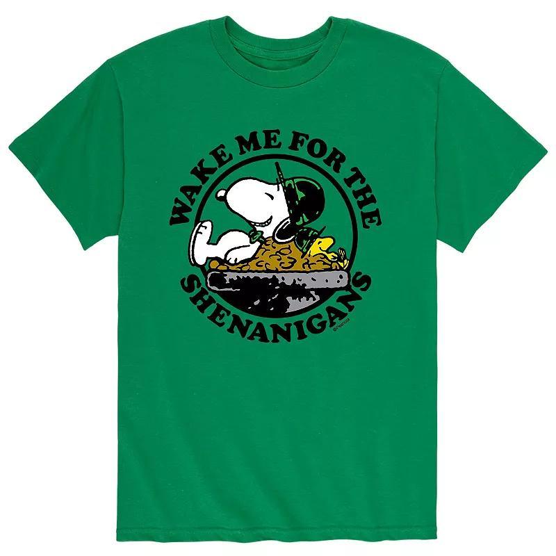 Mens Peanuts Snoopy St. Patricks Day Wake Me For The Shenanigans Tee Product Image