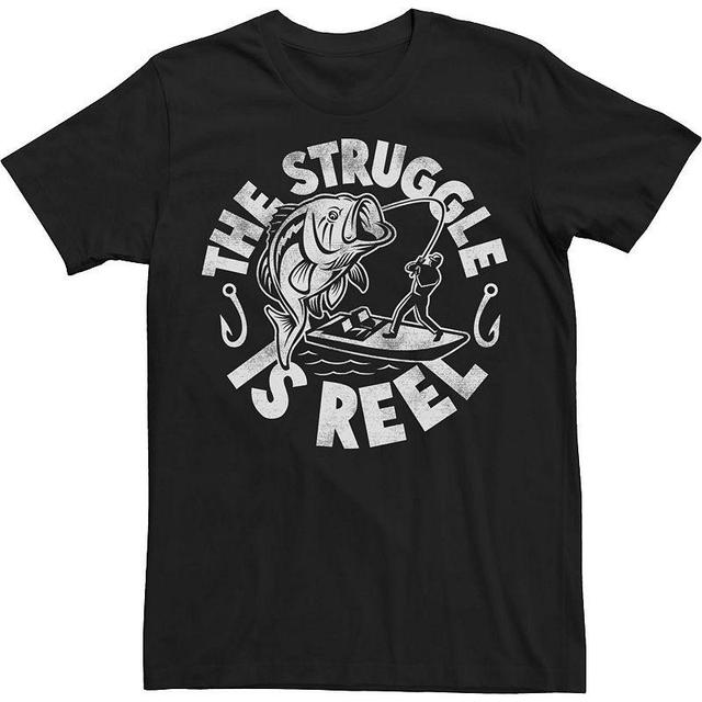 Big & Tall The Struggle Is Reel Fishing Tee, Mens Product Image