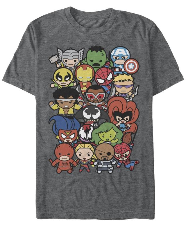 Mens Marvel Kawaii Art Collection Pile Up Graphic Tee Product Image