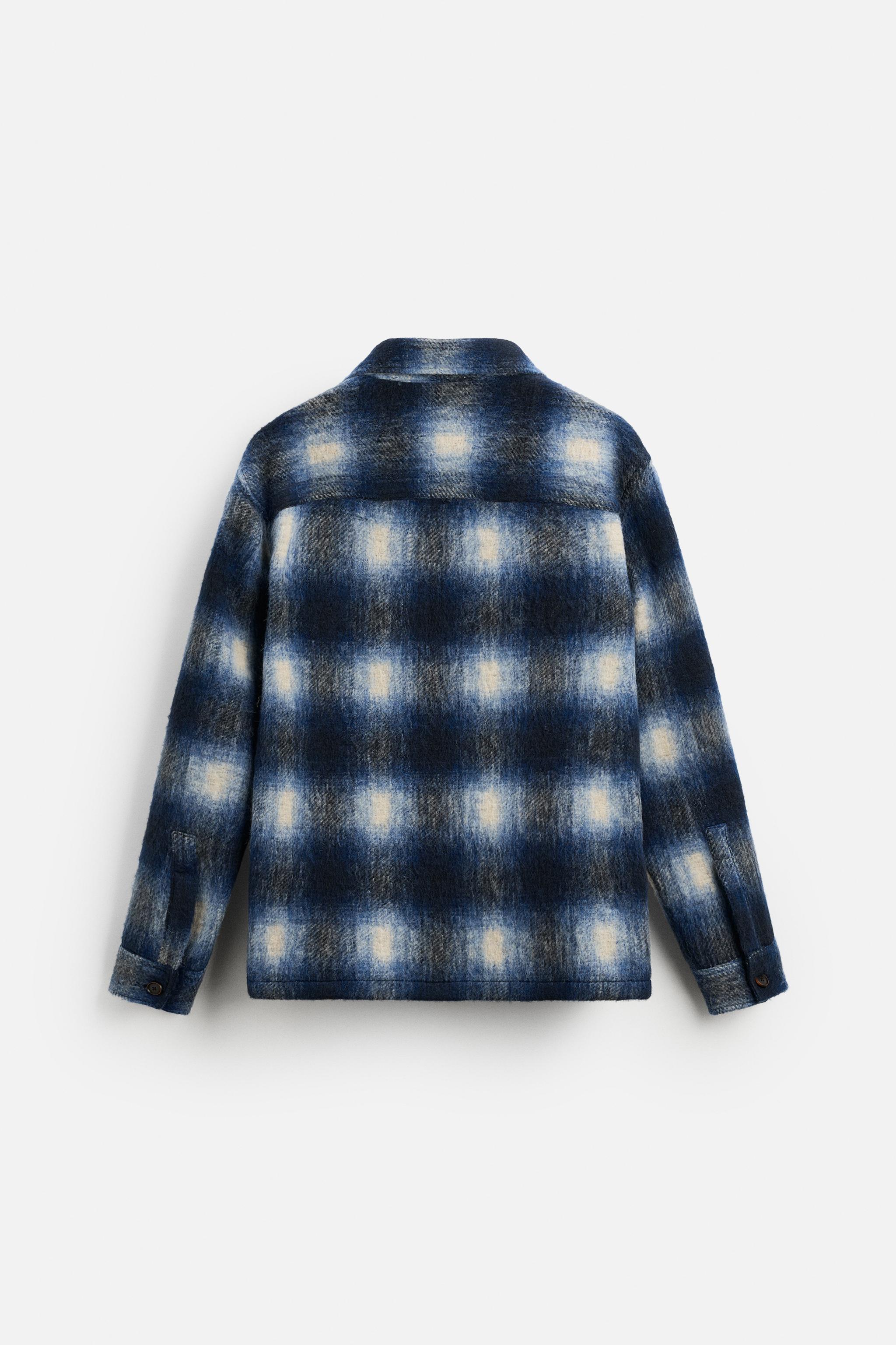 TEXTURED PLAID OVERSHIRT Product Image