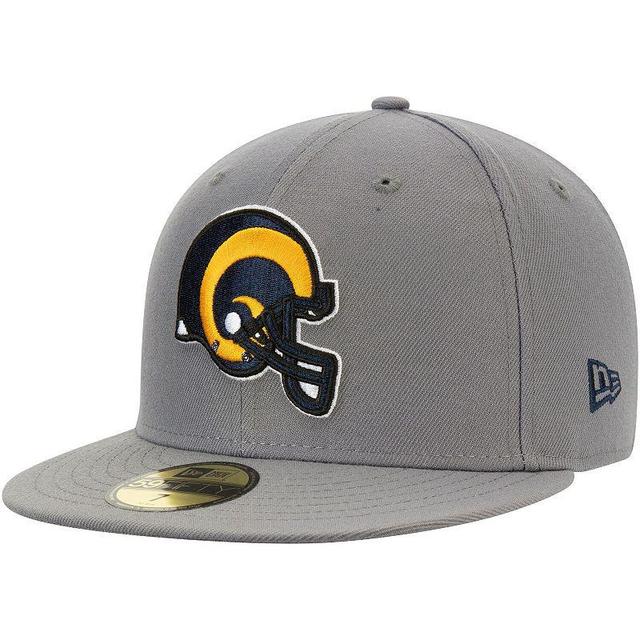 Men's New Era Graphite Los Angeles Rams Throwback Logo Storm 59FIFTY Fitted Hat Product Image