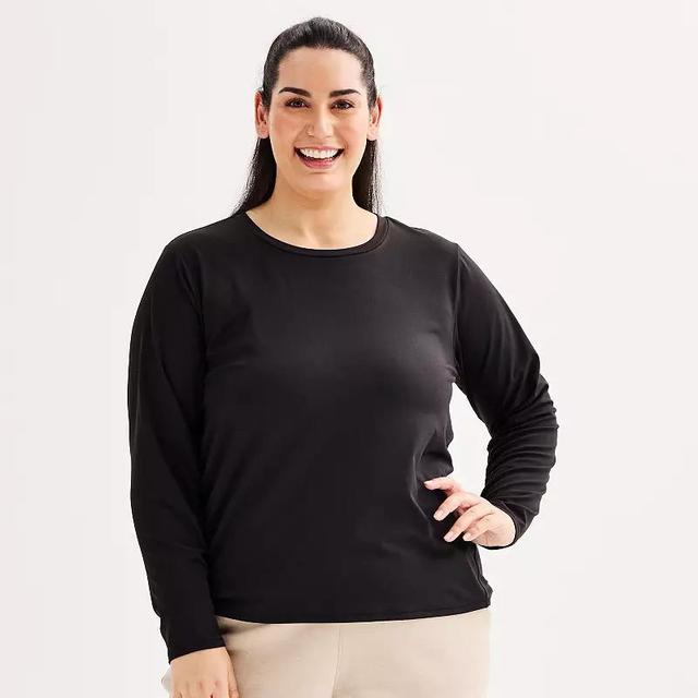 Plus Size Tek Gear Essential Soft Long Sleeve Tee, Womens Product Image