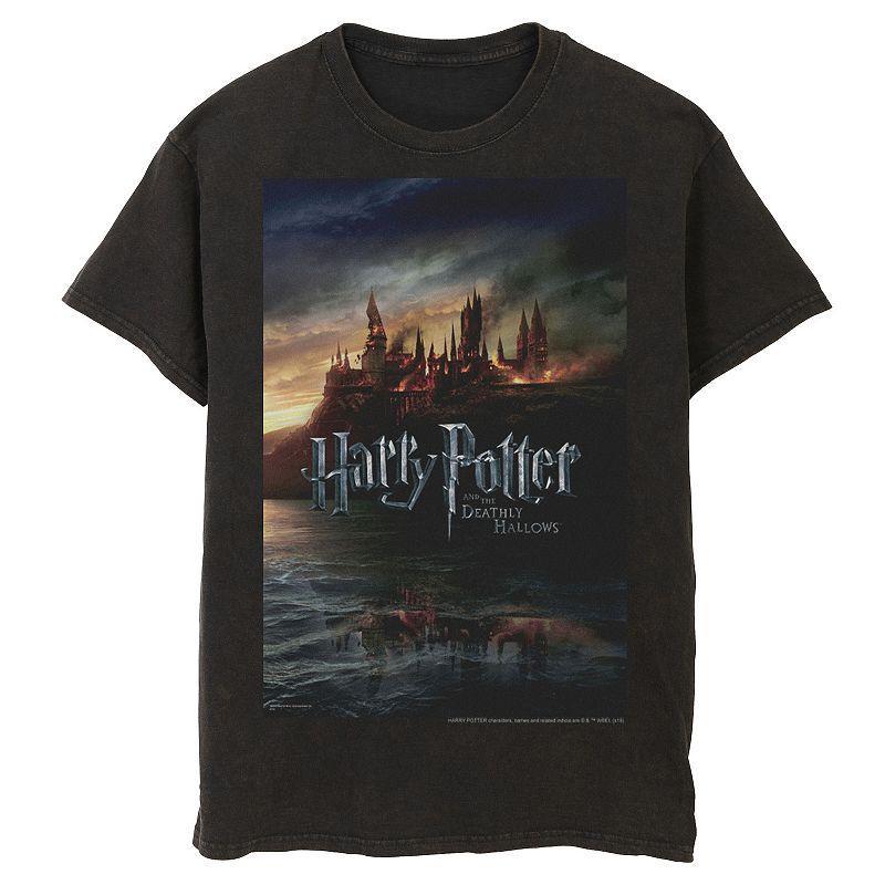 Mens Harry Potter And The Deathly Hallows Hogwarts Poster Graphic Tee Product Image