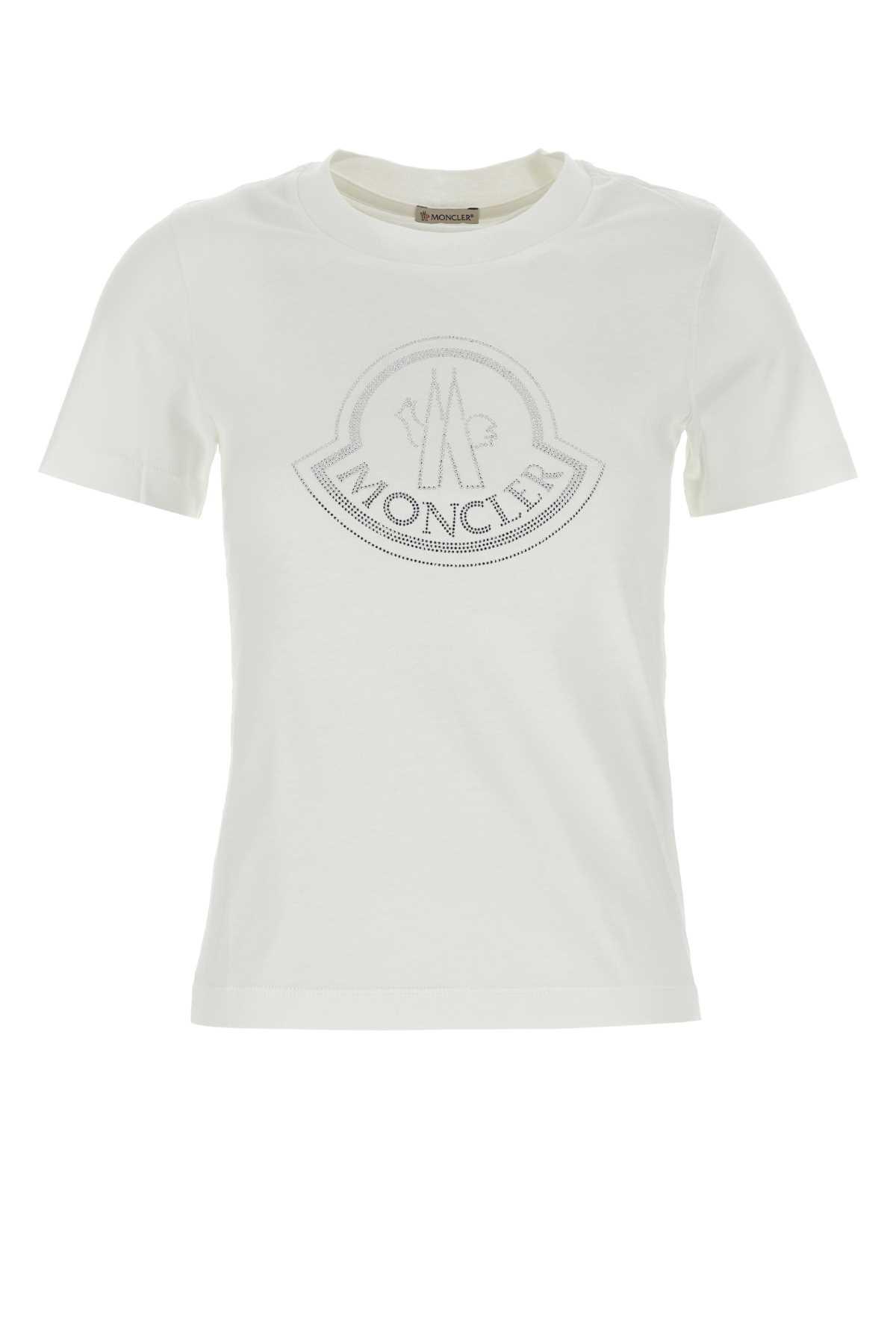 MONCLER Crewneck T-shirt In Bianco Product Image