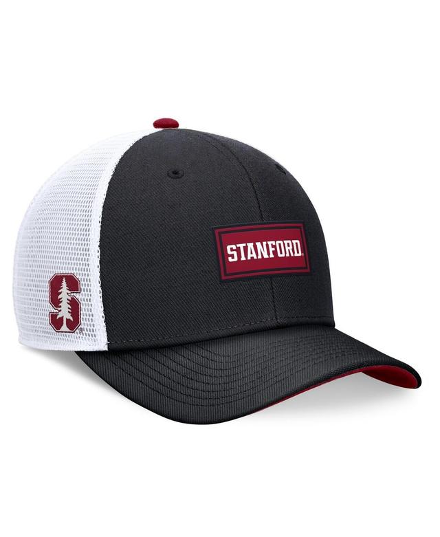 Nike Mens Black Stanford Cardinal 2024 On Field Swoosh Trucker Adjustable Hat - Black, White Product Image