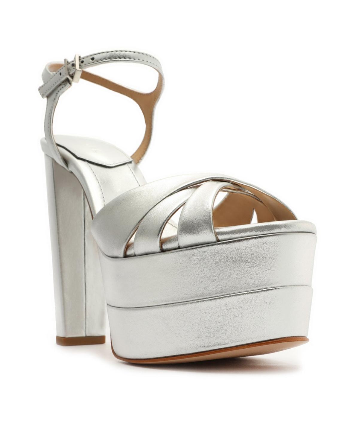 Keefa High Metallic Leather Sandal - 8 Silver Metallic Leather Product Image