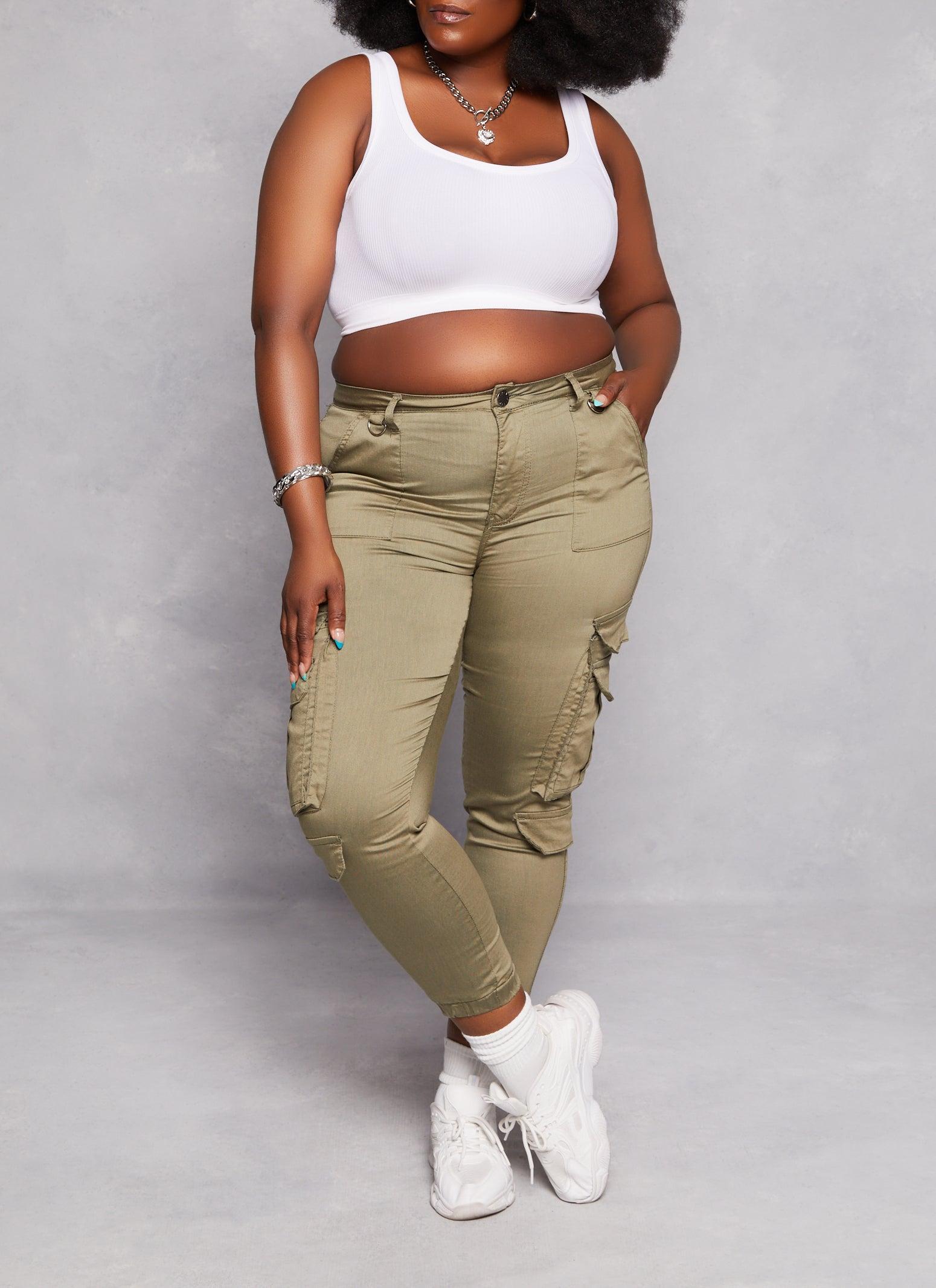 Womens Plus Size Double Cargo Pocket Joggers product image