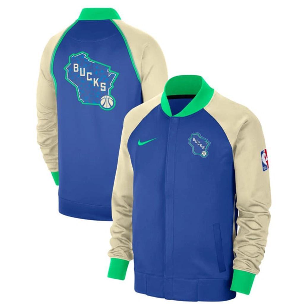 NIKE Royal Milwaukee Bucks 2023/24 City Edition Authentic Showtime Performance Raglan Full-zip Jacke Product Image