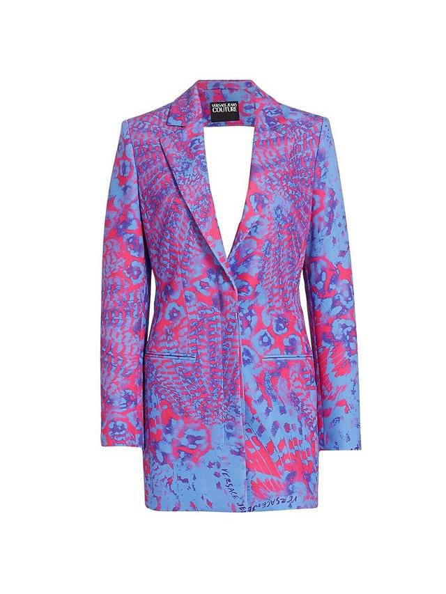 Womens Printed Cut-Out Blazer Product Image