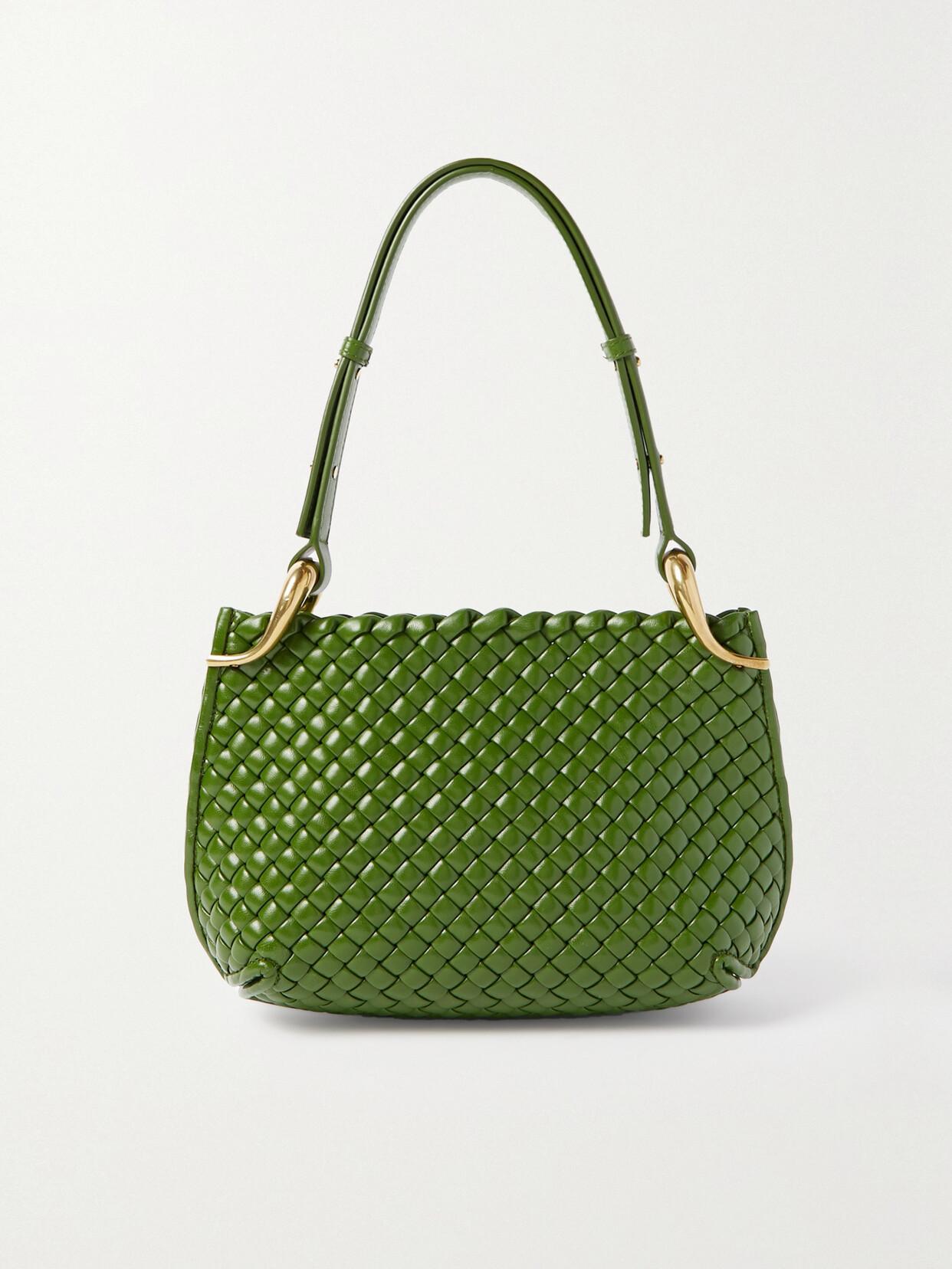 BOTTEGA VENETA Pipe Small Intrecciato Leather Shoulder Bag In Green Product Image