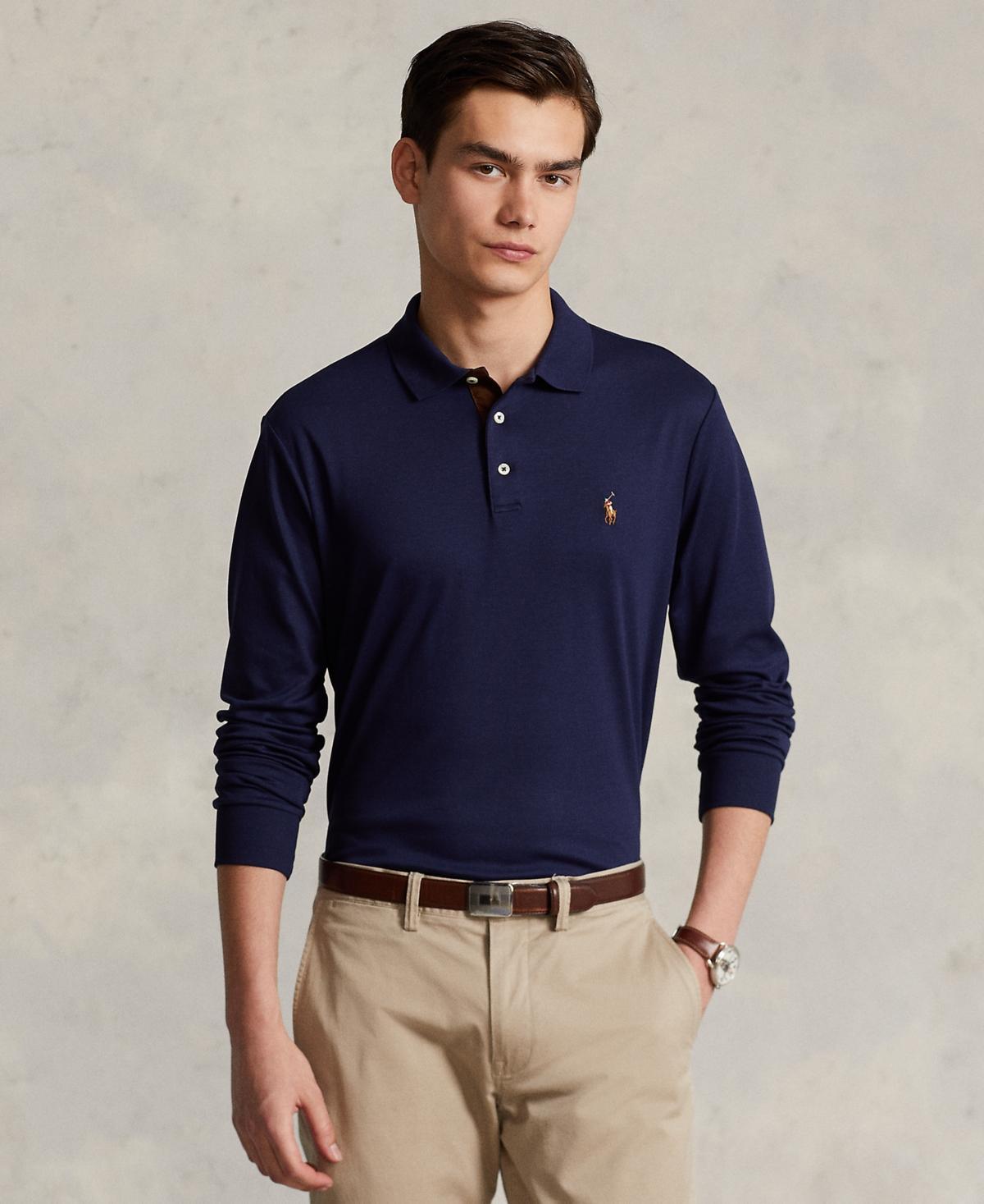 Polo Ralph Lauren Mens Classic-Fit Long Sleeve Soft Cotton Polo Shirt Product Image