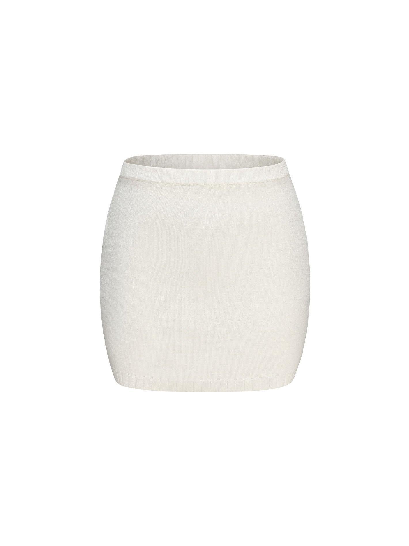 Kennedy Knit Skirt (White) Product Image