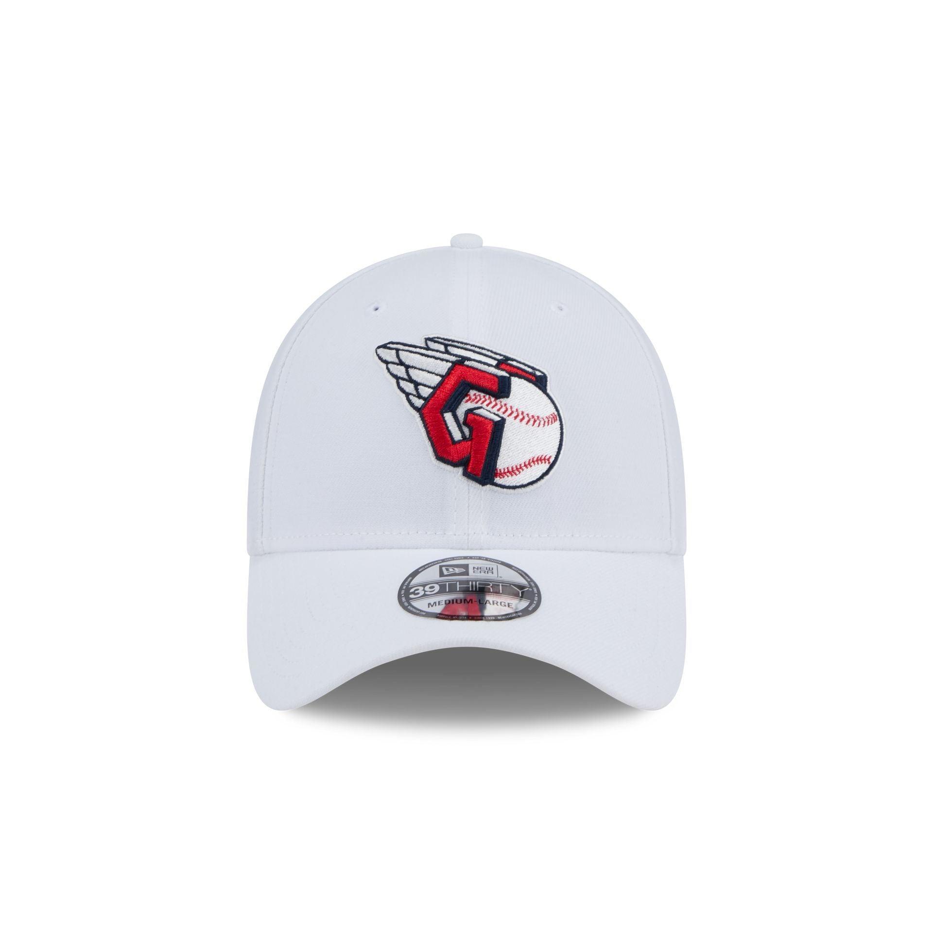 Cleveland Guardians Optic White 39THIRTY Stretch Fit Hat Male Product Image