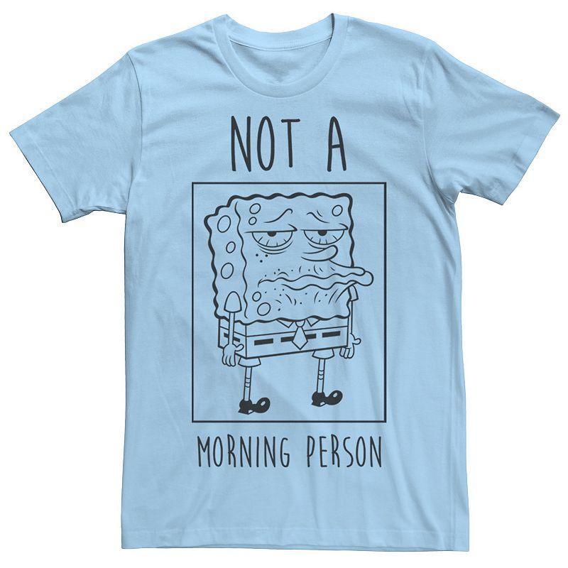 Mens Spongebob Not A Morning Person Outline Portrait Panel Tee Product Image