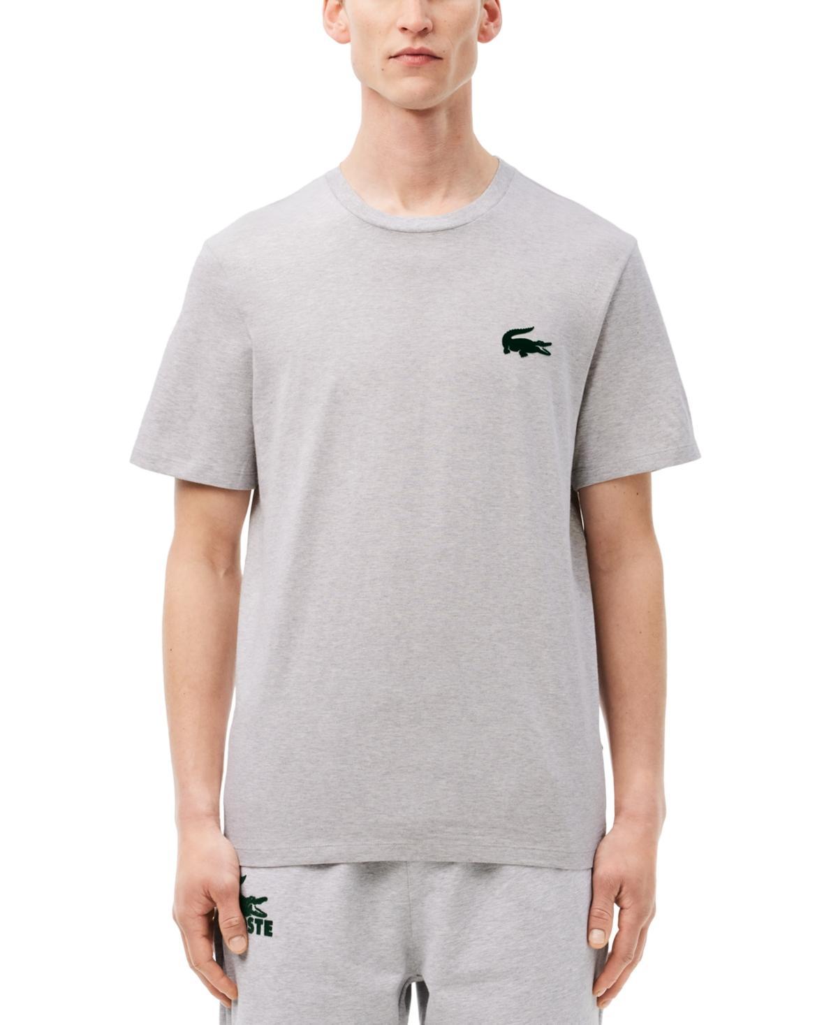 Lacoste Mens Cotton Short-Sleeve Crewneck Sleep T-Shirt - Silver Chine Product Image