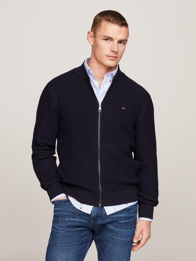 Tommy Hilfiger Men's Textured Knit Zip Sweater Product Image