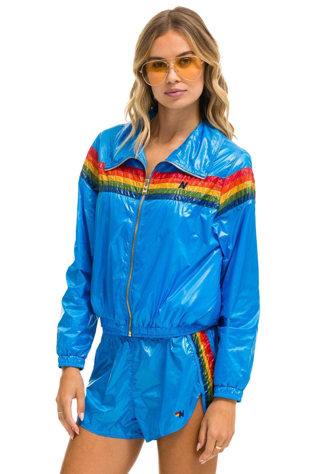 5 STRIPE WINDBREAKER -  BLUE CINA Female Product Image