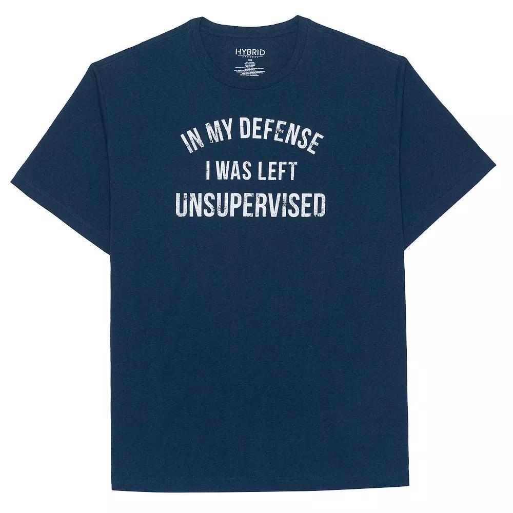 Big & Tall "In My Defense" Graphic Tee, Men's, Size: Large Tall, Denim Black Grey Product Image