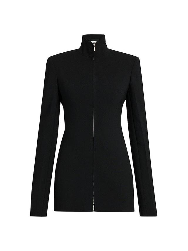 Womens Zip-Front Wool-Blend Jacket Product Image