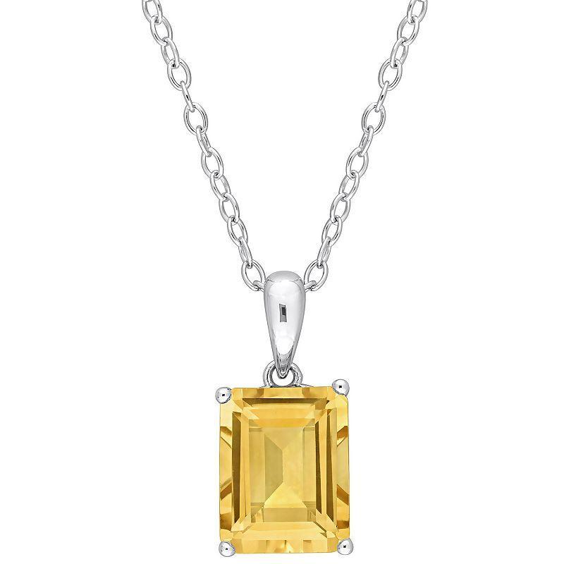 Stella Grace Sterling Silver & Gemstone Stud Pendant Necklace, Womens Yellow Product Image