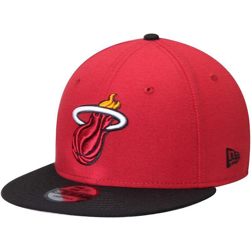 Mens New Era /Black Miami Heat 2-Tone 9FIFTY Adjustable Snapback Hat Product Image