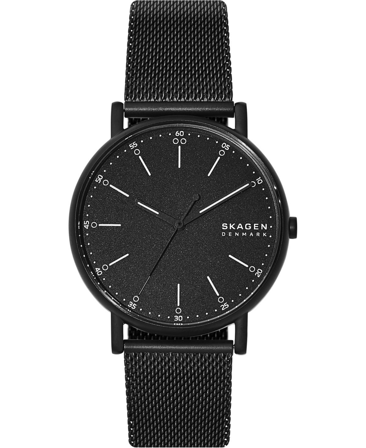 Skagen Mens Signatur Black Stainless Steel Mesh Bracelet Watch 40mm Product Image