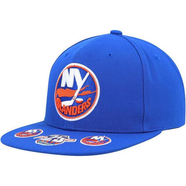 Mens Mitchell & Ness Royal New York Islanders Vintage Hat Trick Snapback Hat Product Image