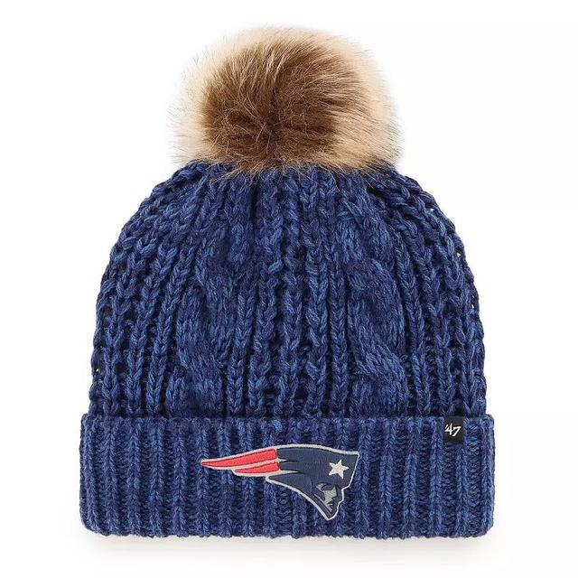 Womens 47 New England Patriots Logo Meeko Cuffed Knit Hat with Pom, Blue Product Image