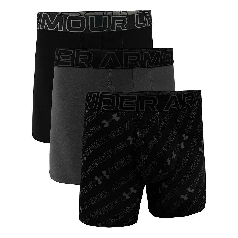 Mens Under Armour 3-pack Performance Cotton Stretch Fashion 6-in. Boxer Briefs Product Image