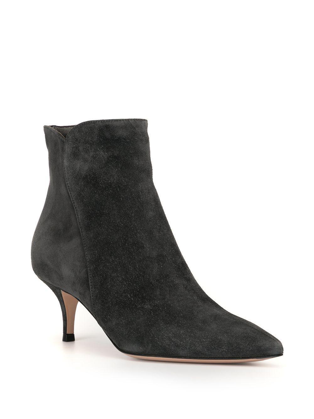 GIANVITO ROSSI Riccas Suede Ankle Boots In Grey Product Image