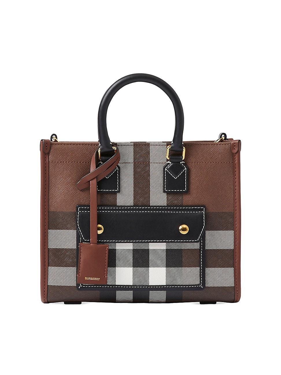 Womens Mini Freya Check Tote Product Image