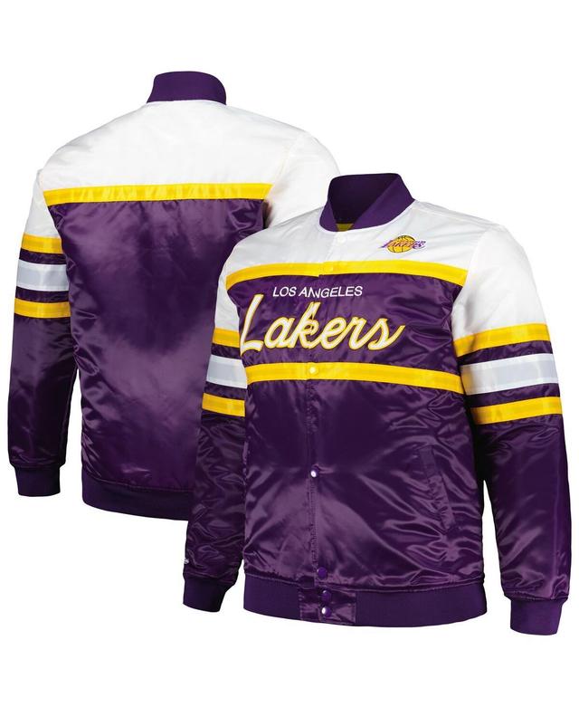 Mens Mitchell & Ness Purple Los Angeles Lakers Big and Tall Heavyweight Full-Snap Satin Jacket - Purple Product Image