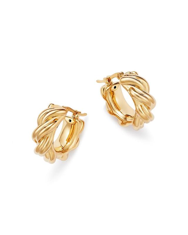 Saks Fifth Avenue Made in Italy Saks Fifth Avenue Women's 14K Yellow Gold Knotted Hoop Earrings  - female - Size: one-size Product Image