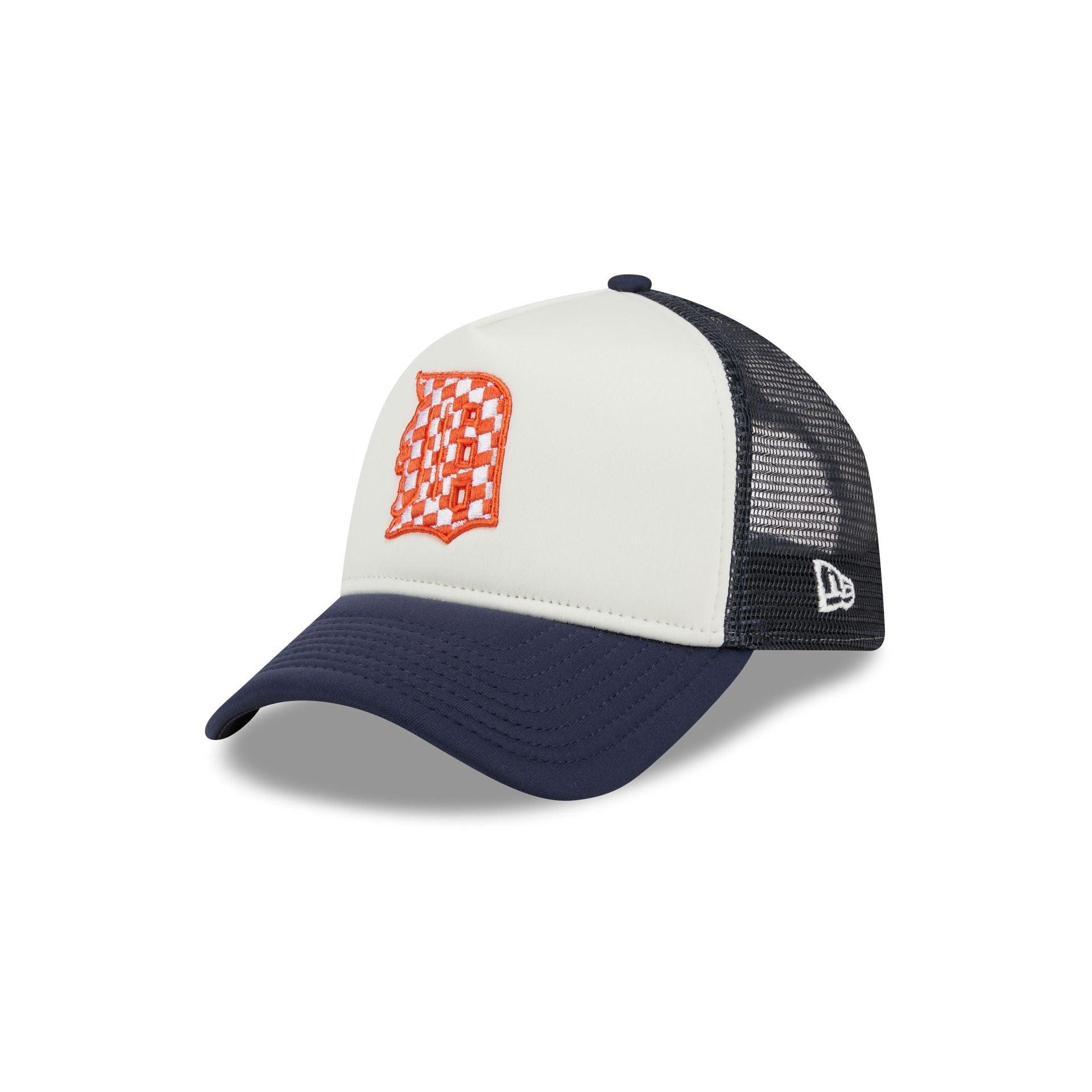 Detroit Tigers Checkered Flag 9FORTY A-Frame Trucker Hat Male Product Image