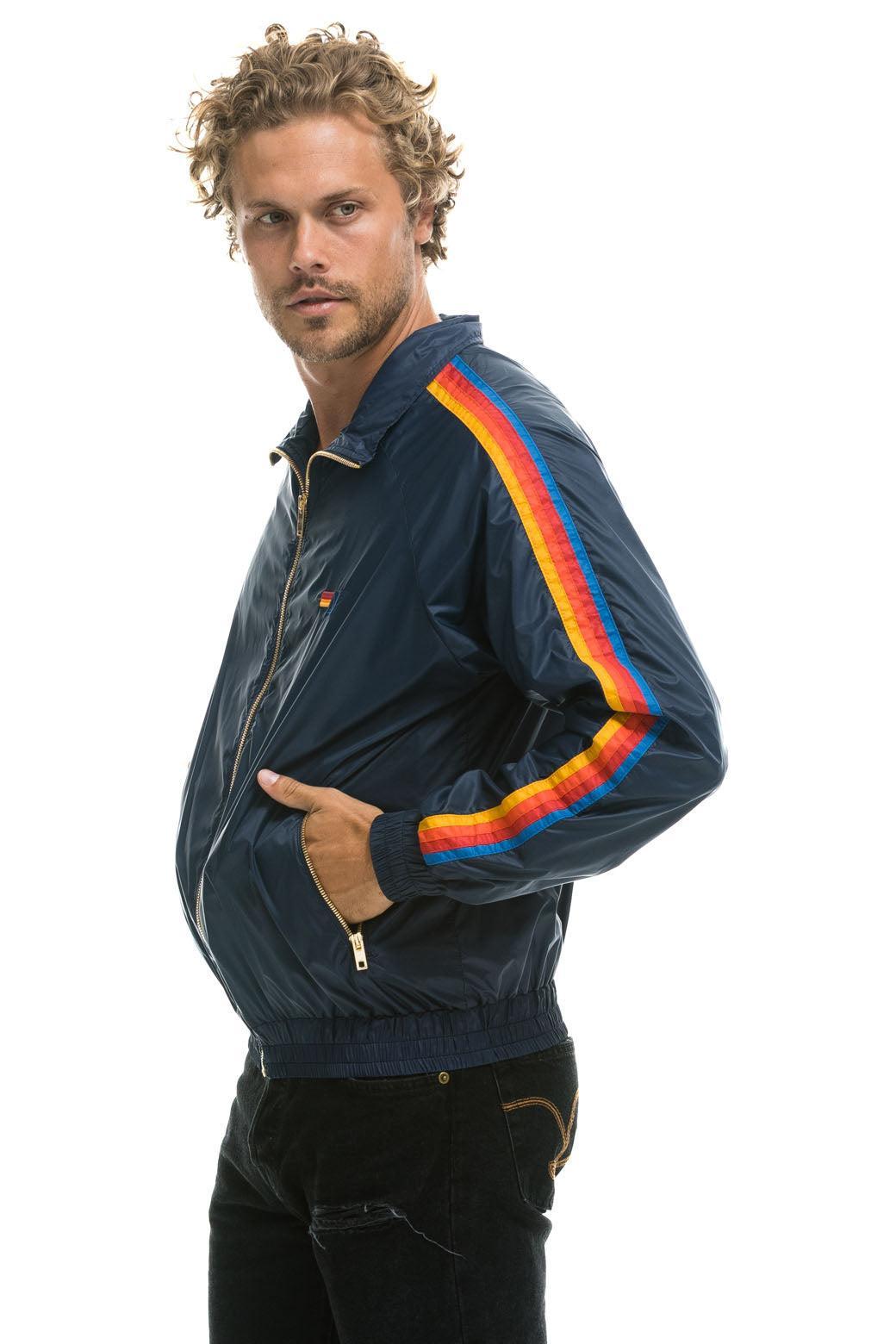 MEN'S 4 STRIPE WINDBREAKER - NAVY Male Product Image