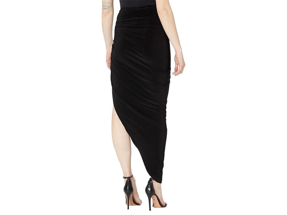 Norma Kamali Side Drape Long Skirt (Black) Women's Swimwear Product Image