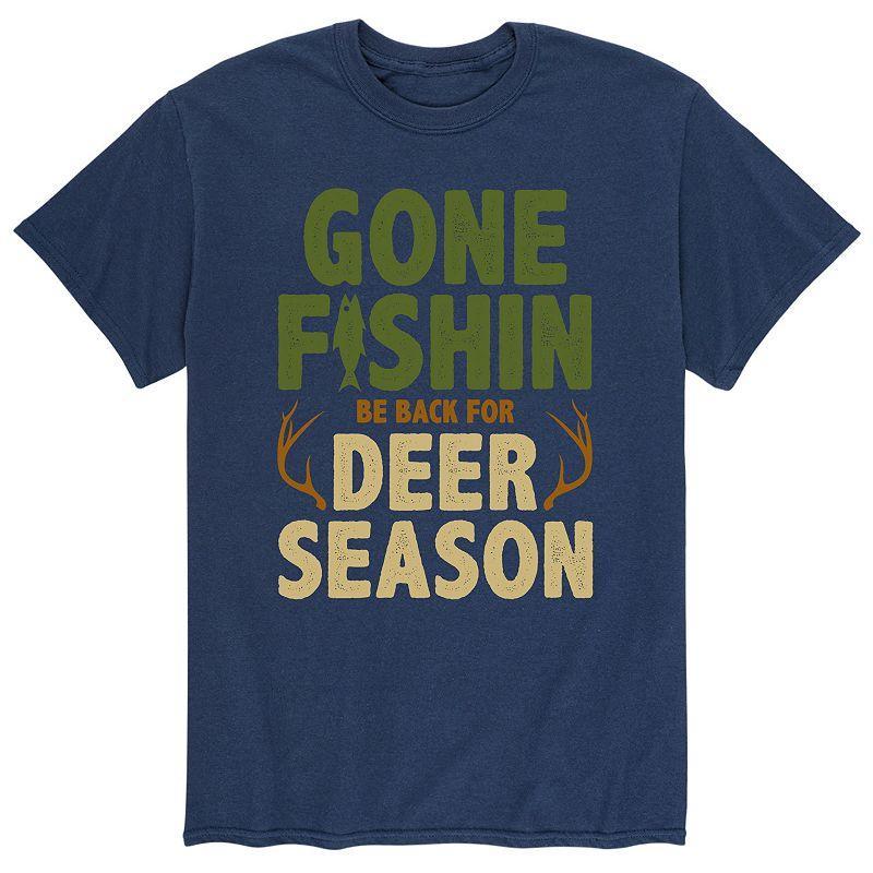 Mens Gone Fishin Be Back For Deer Season Tee Product Image