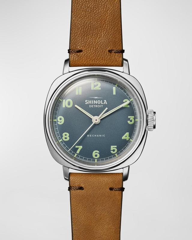 Mens The Mechanic Leather-Strap Watch, 39mm Product Image