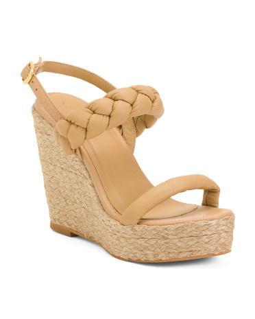 Leather Kendari Chunky Braided Wedges for Women product image