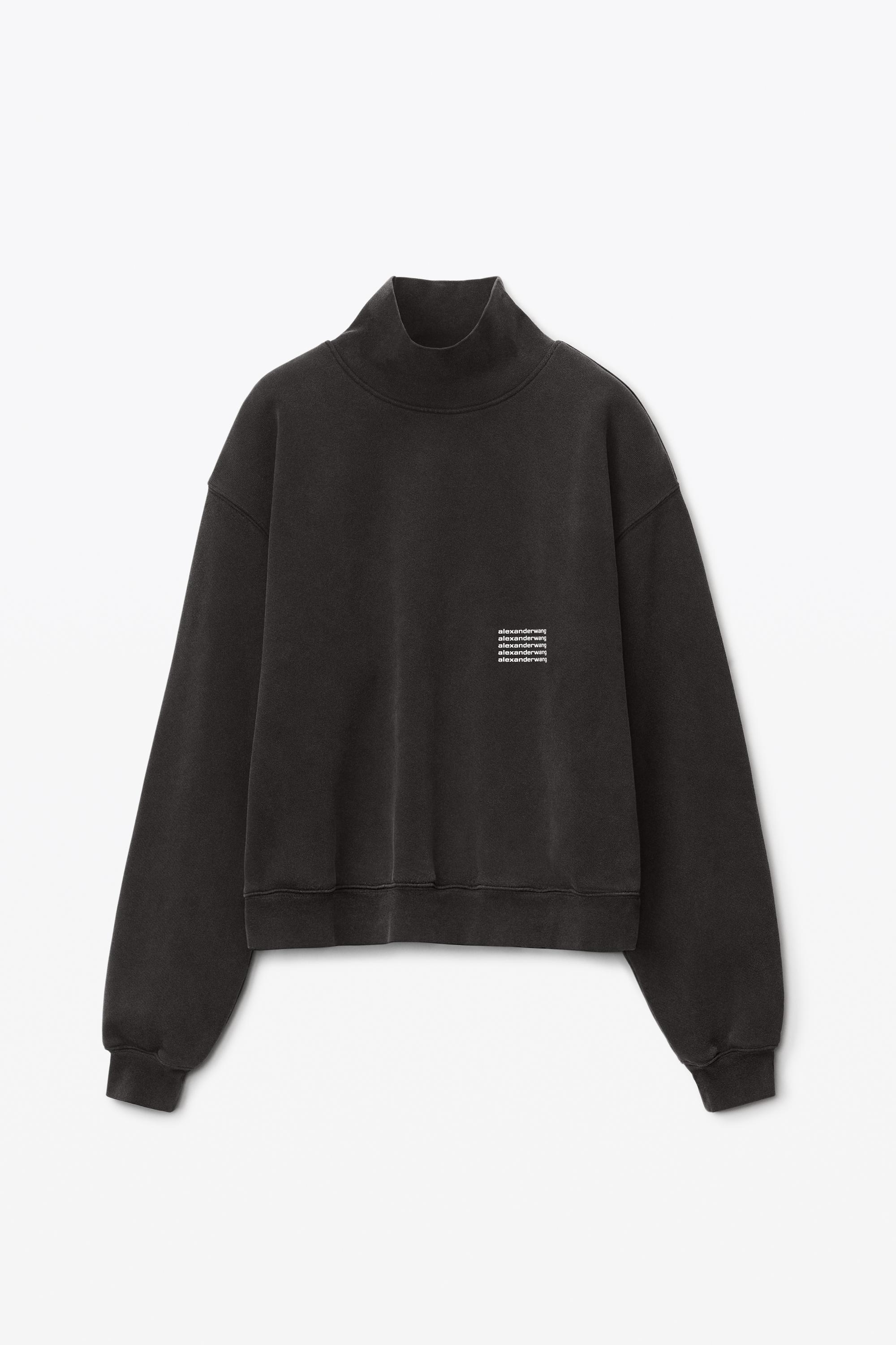 High Neck Sweatshirt In Dense Fleece   Product Image