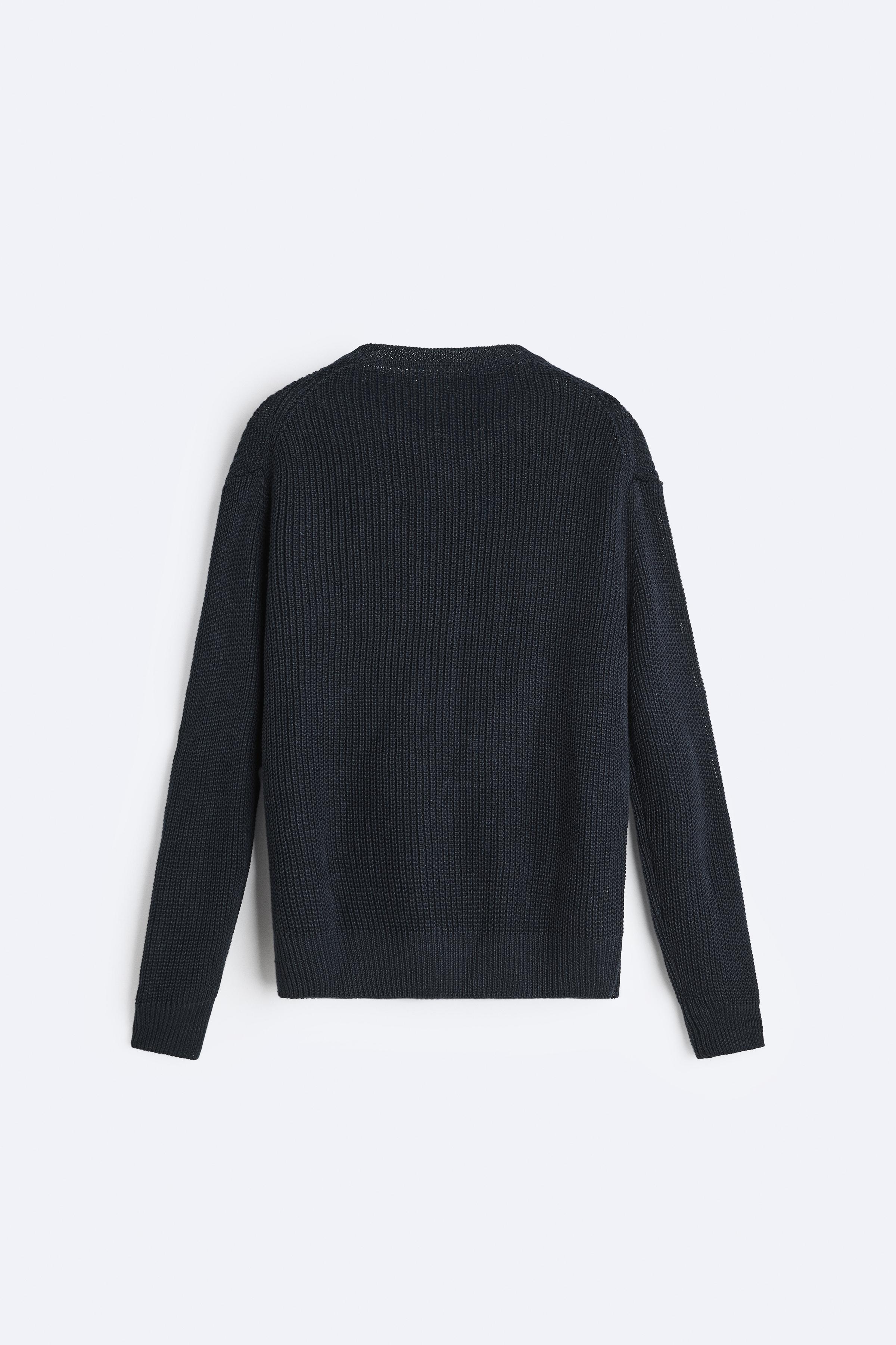 100% LINEN PURL KNIT SWEATER Product Image