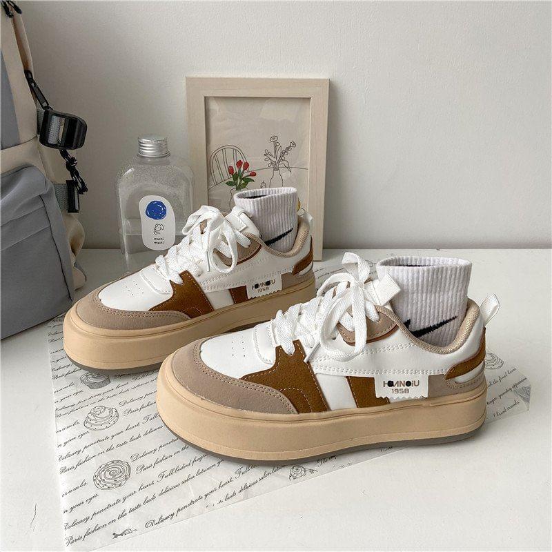 Contrast Trim Platform Sneakers Product Image