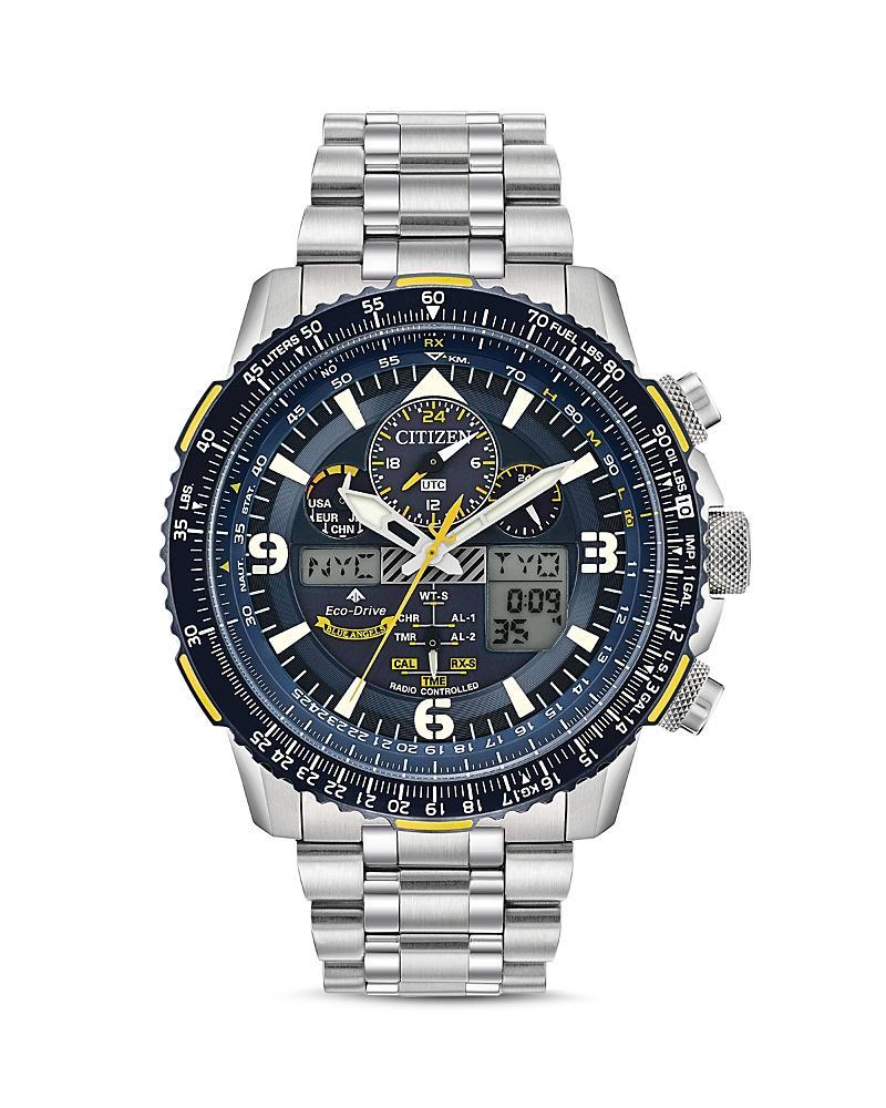 Men's Citizen Eco-DriveÂ® Promaster Blue Angels Skyhawk A-T Chronograph Watch with Blue Dial (Model: Jy8078-52L) Product Image