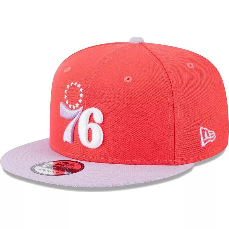 Mens New Era Red Philadelphia 76ers 2-Tone Color Pack 9FIFTY Snapback Hat - Red Product Image